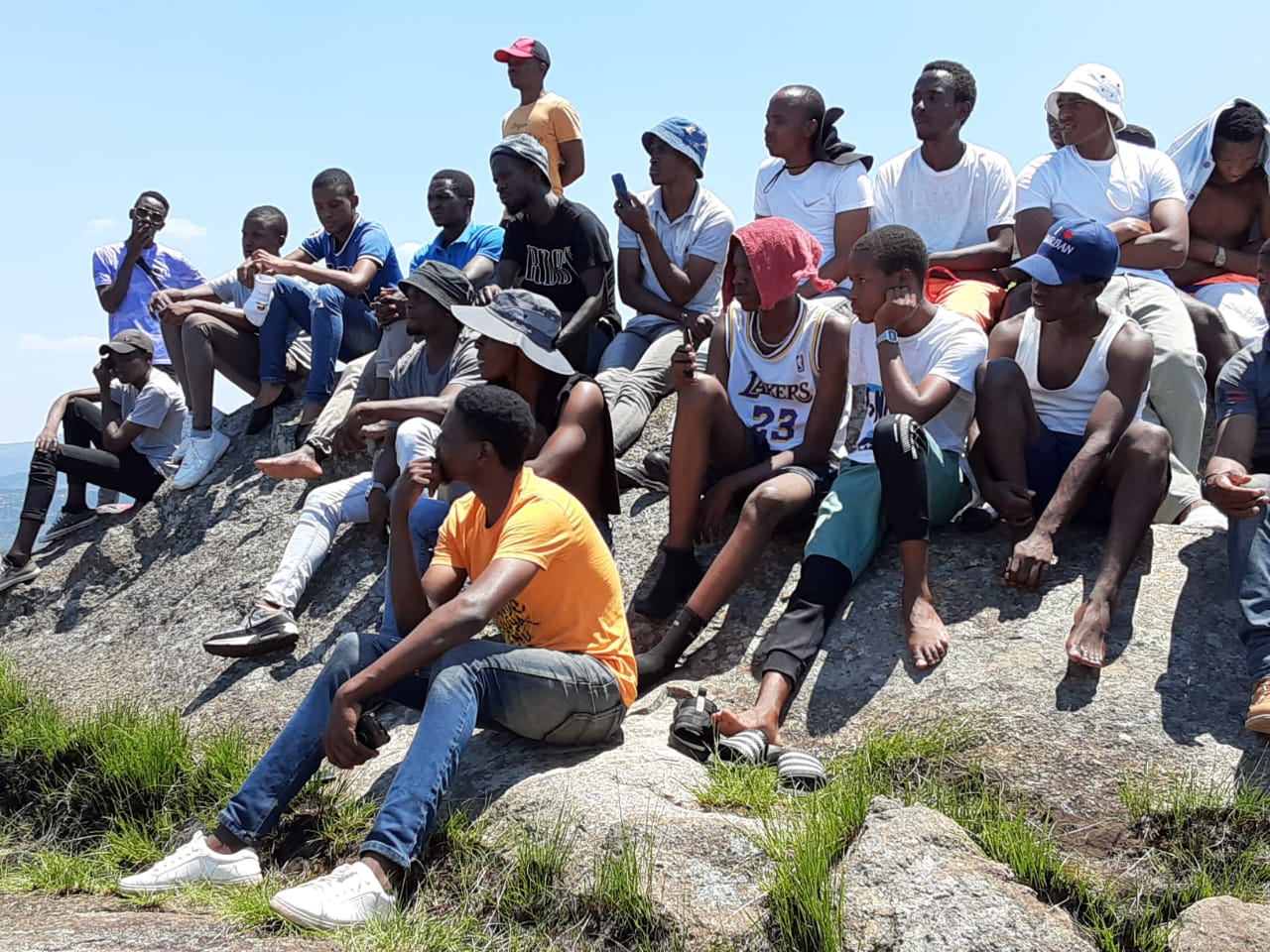 Optimistic for the Future young men on a mentorship hike